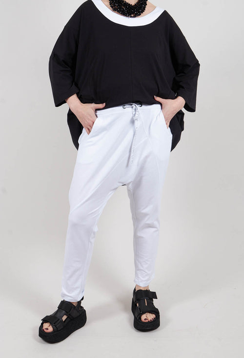 Drop-Crotch Pants in White