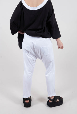 Drop-Crotch Pants in White