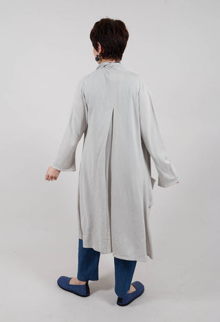 Longline Cardigan with Pockets in Silver