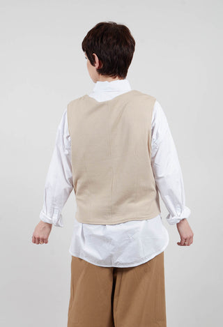 Knitted Waistcoat in Sand and White