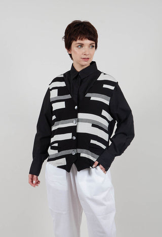 Knitted Waistcoat in Black and Silver