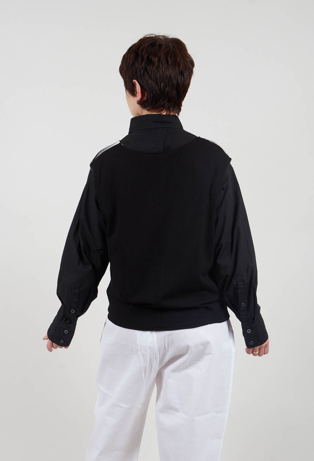 Knitted Waistcoat in Black and Silver