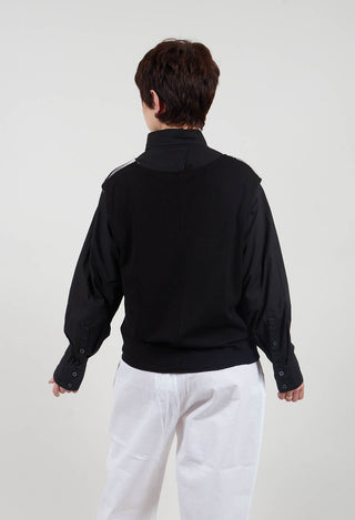 Knitted Waistcoat in Black and Silver