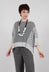 Cropped Short Sleeve Jumper in Silver Black Stripe