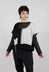 Cropped Stitch Top in Black and Silver