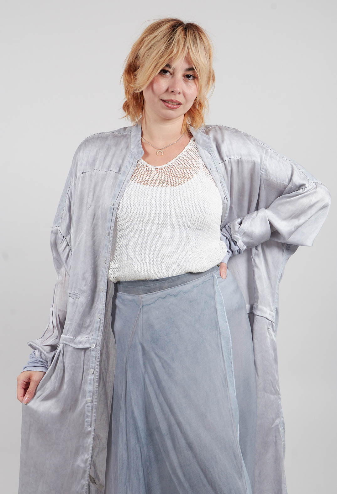 Stitch Smock Dress in Original Grey