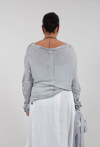 Sheer Long Sleeved Top in Original Grey