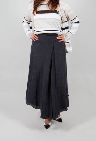 Silk Wrap Skirt in Black