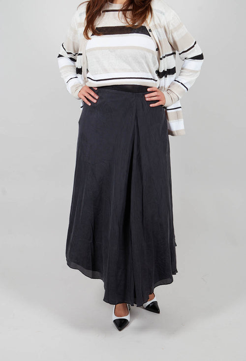 Silk Wrap Skirt in Black