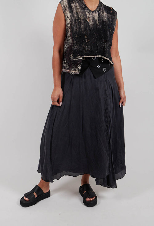 Silk Wrap Skirt in Black