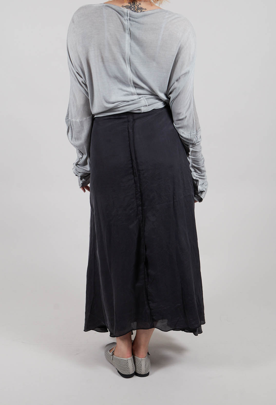 Silk Wrap Skirt in Black