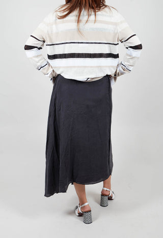 Silk Wrap Skirt in Black