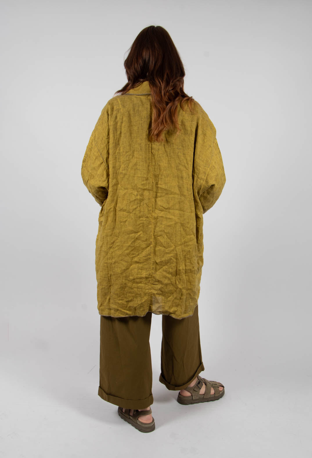 Linen Trench Coat in Original Mustard