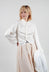 Silk Cropped Shirt in Original White