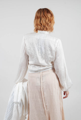 Silk Cropped Shirt in Original White