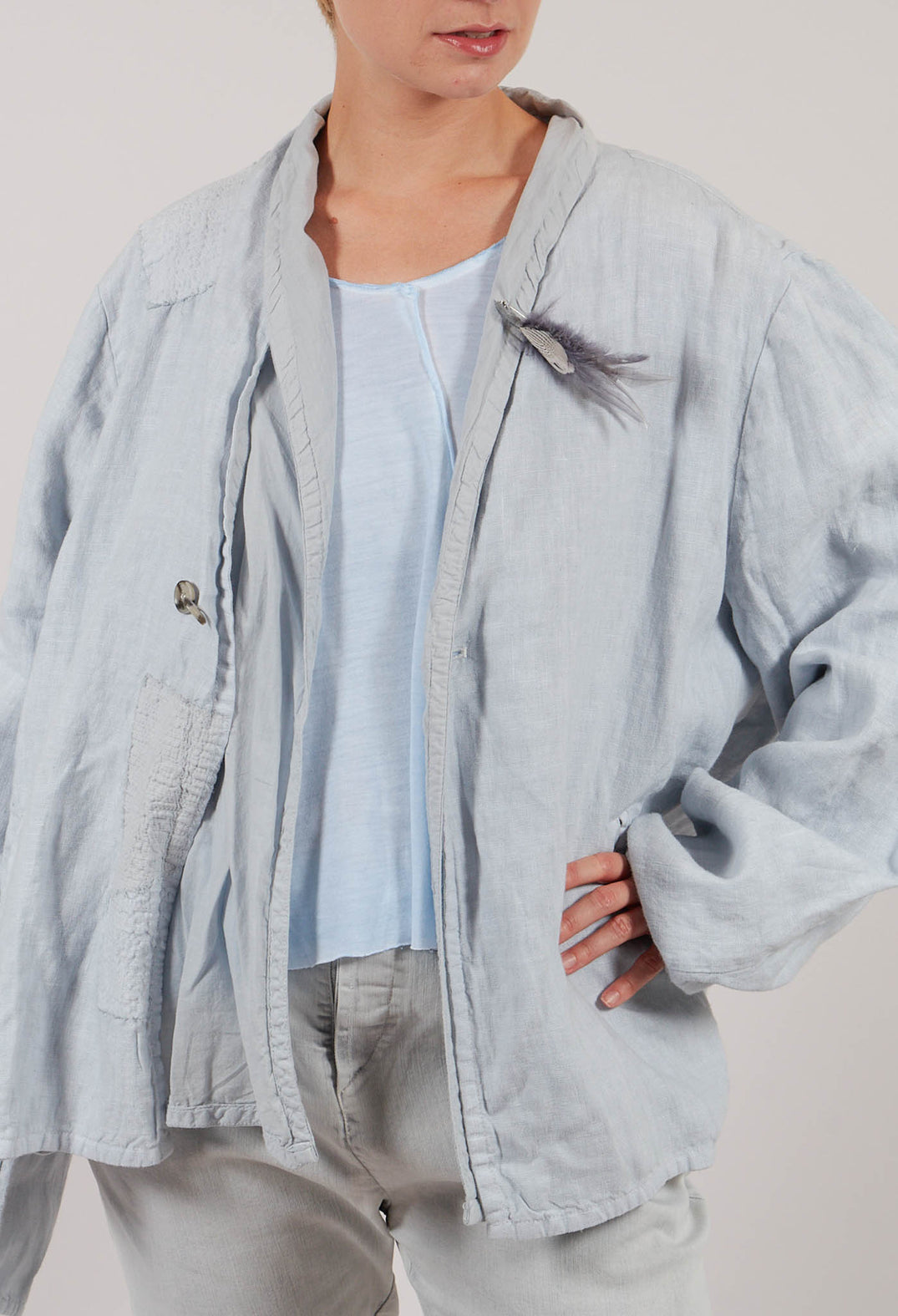Textured Jacket in Original Cool Blue