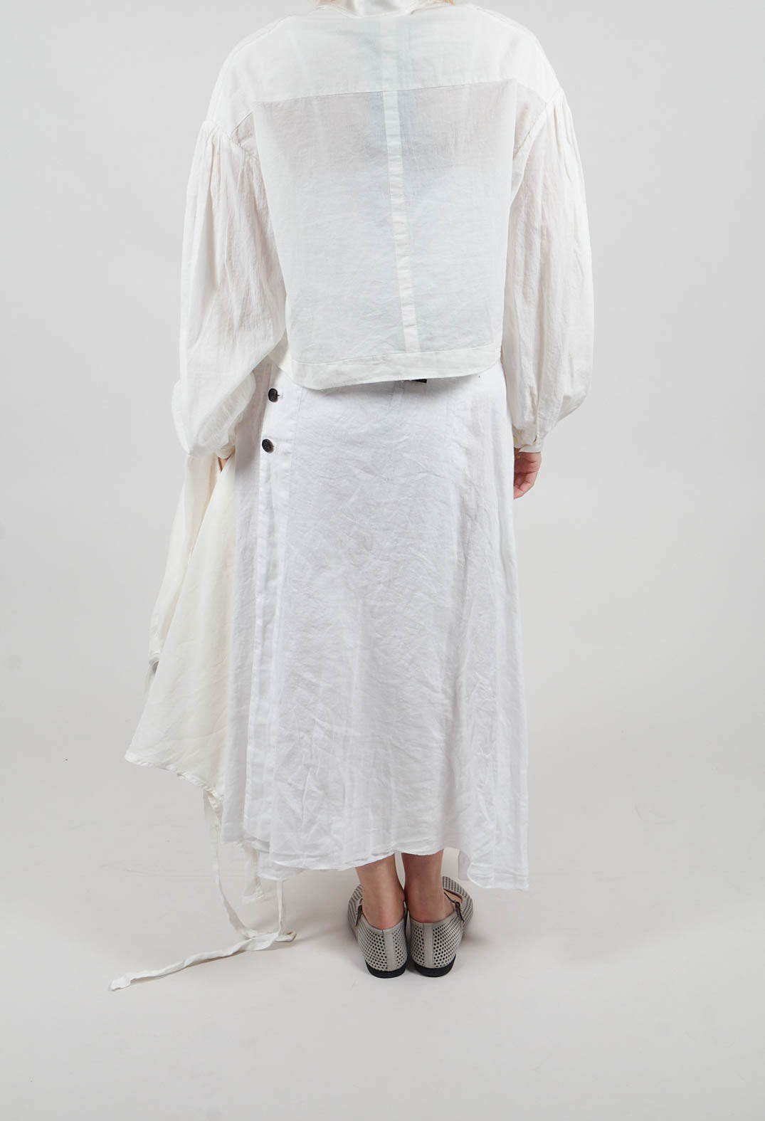Linen Skirt in Off White