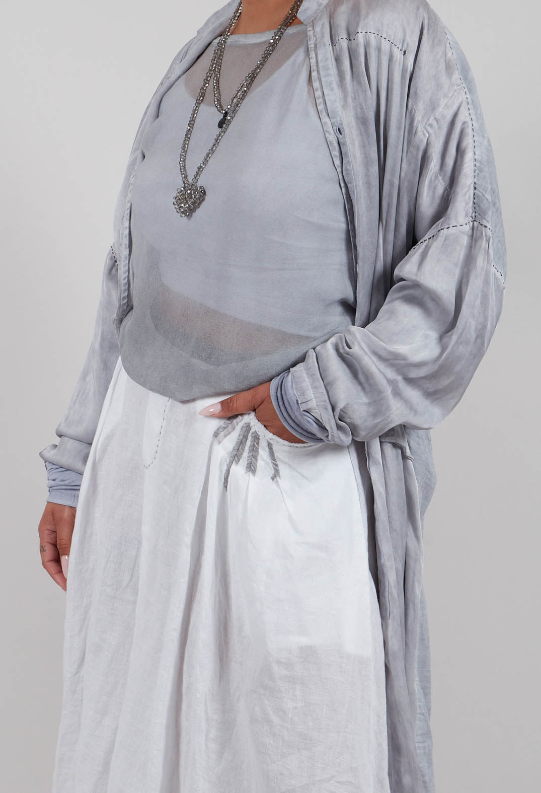 Linen Skirt in Off White