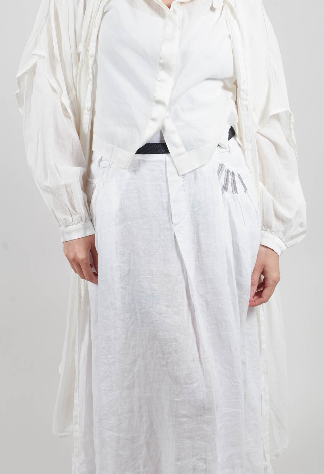 Linen Skirt in Off White