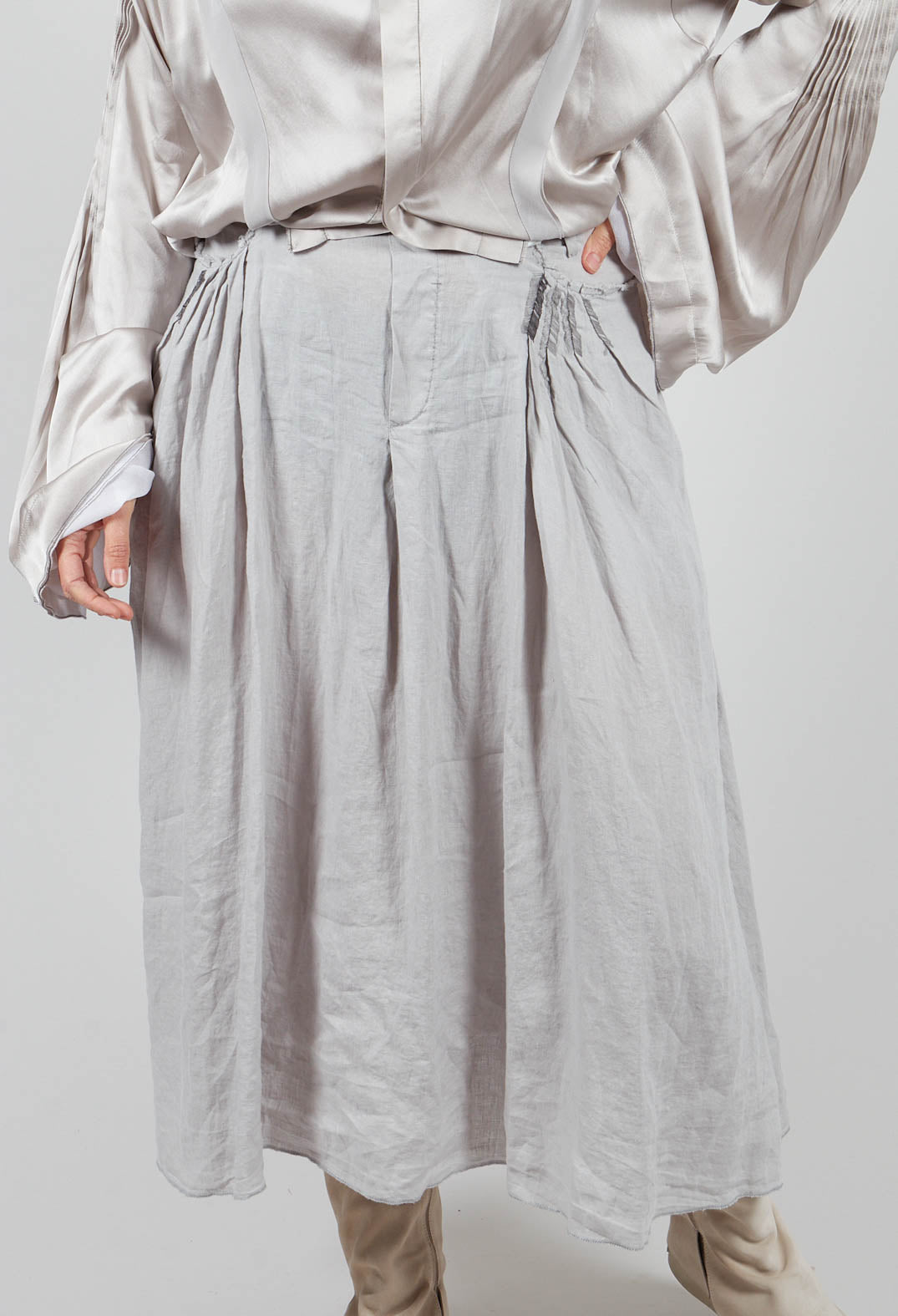 Linen Skirt in Grey
