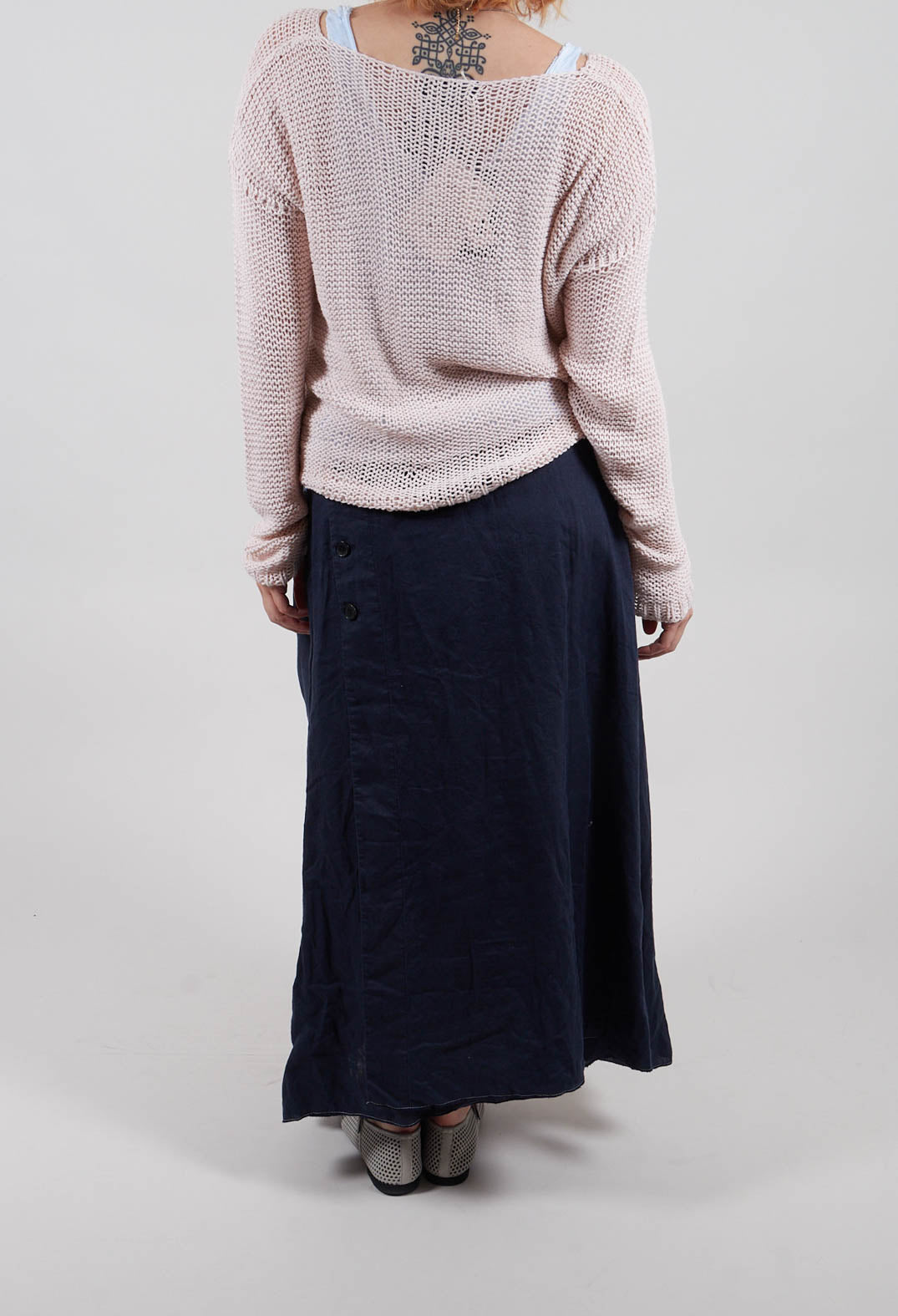 Linen Skirt in Navy