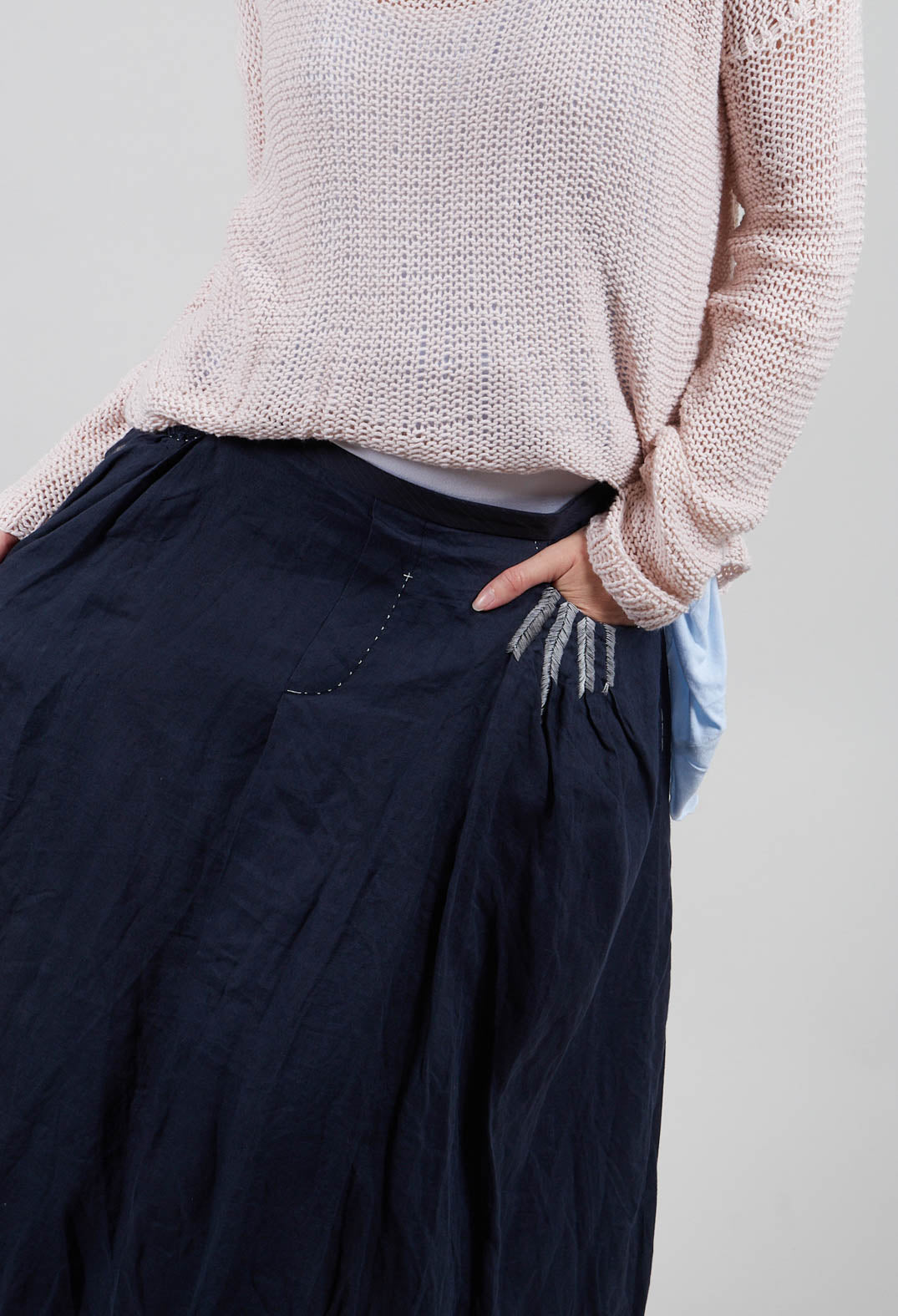 Linen Skirt in Navy