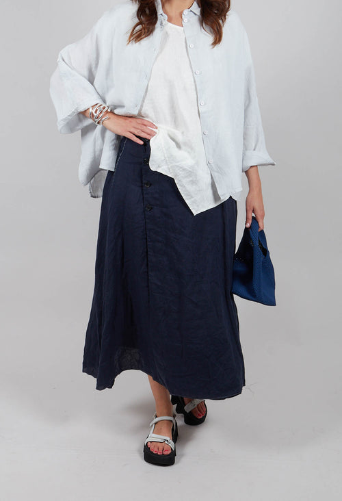 Linen Skirt in Navy
