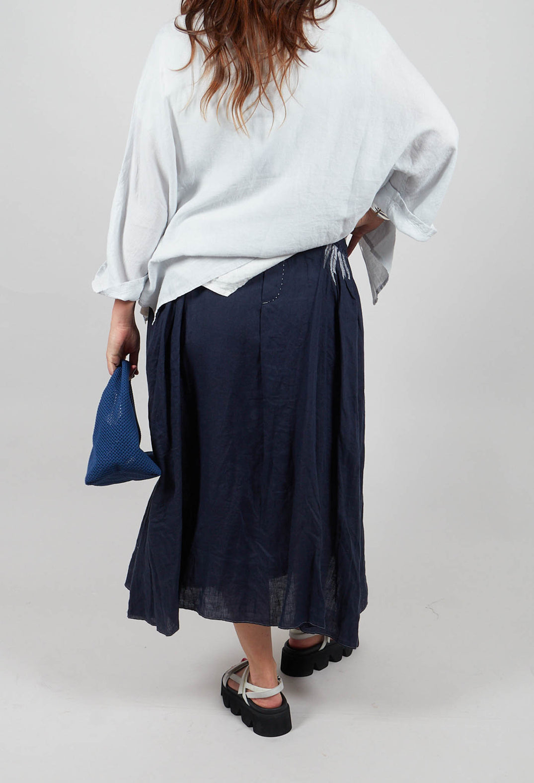 Linen Skirt in Navy