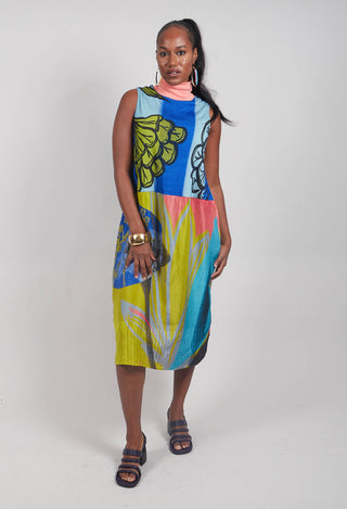 Dress Poppy Turtle Neck Sleeveless Plage in Blue