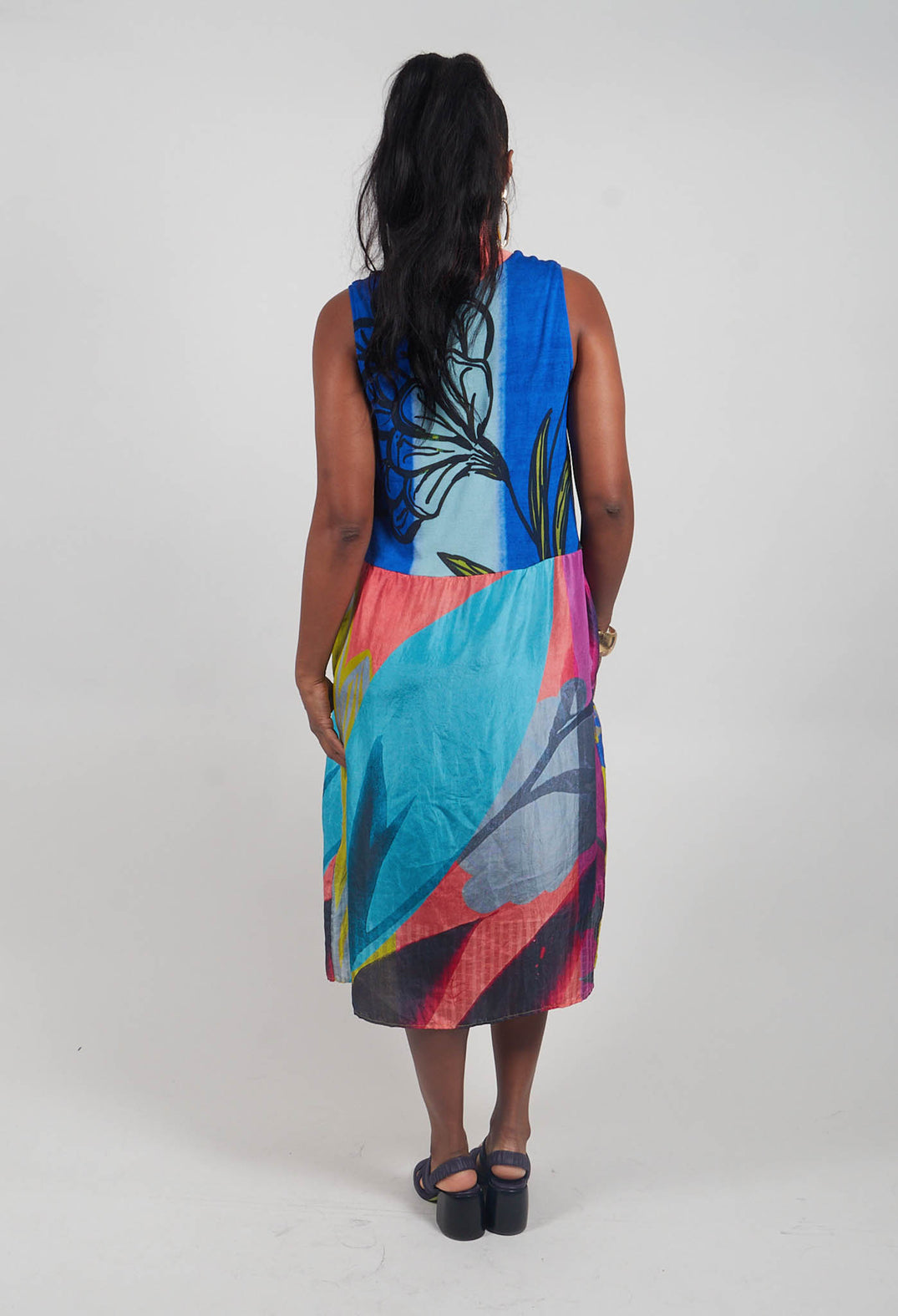 Dress Poppy Turtle Neck Sleeveless Plage in Blue