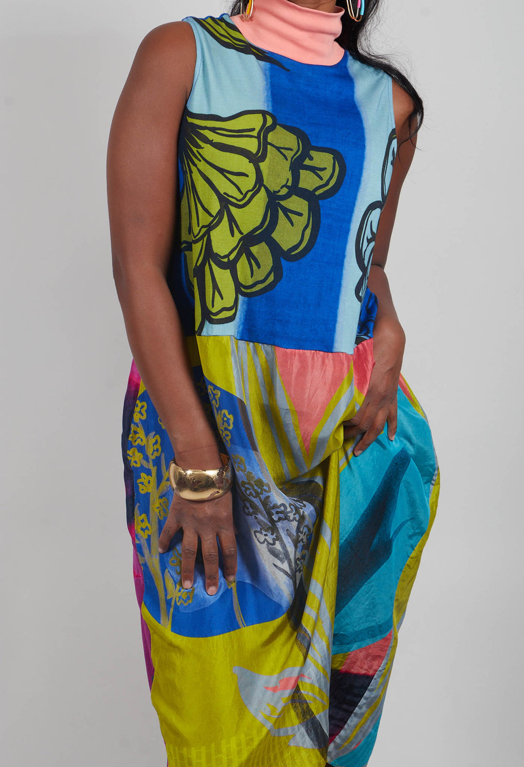 Dress Poppy Turtle Neck Sleeveless Plage in Blue