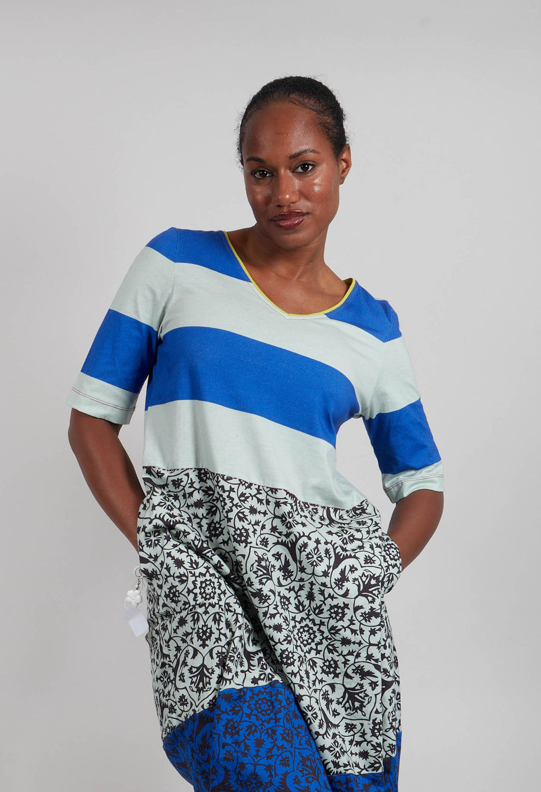 Dress Durga Sea Stripes Amparo Blue in Blue