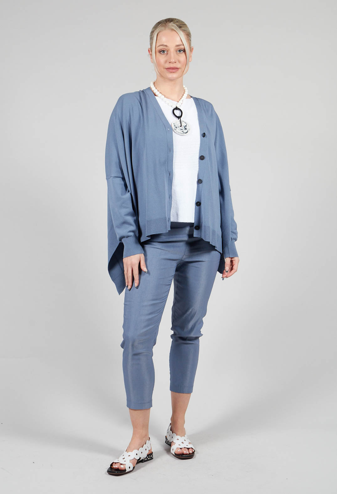 Peplum Sweater Vest in White