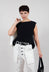 Peplum Sweater Vest in Black