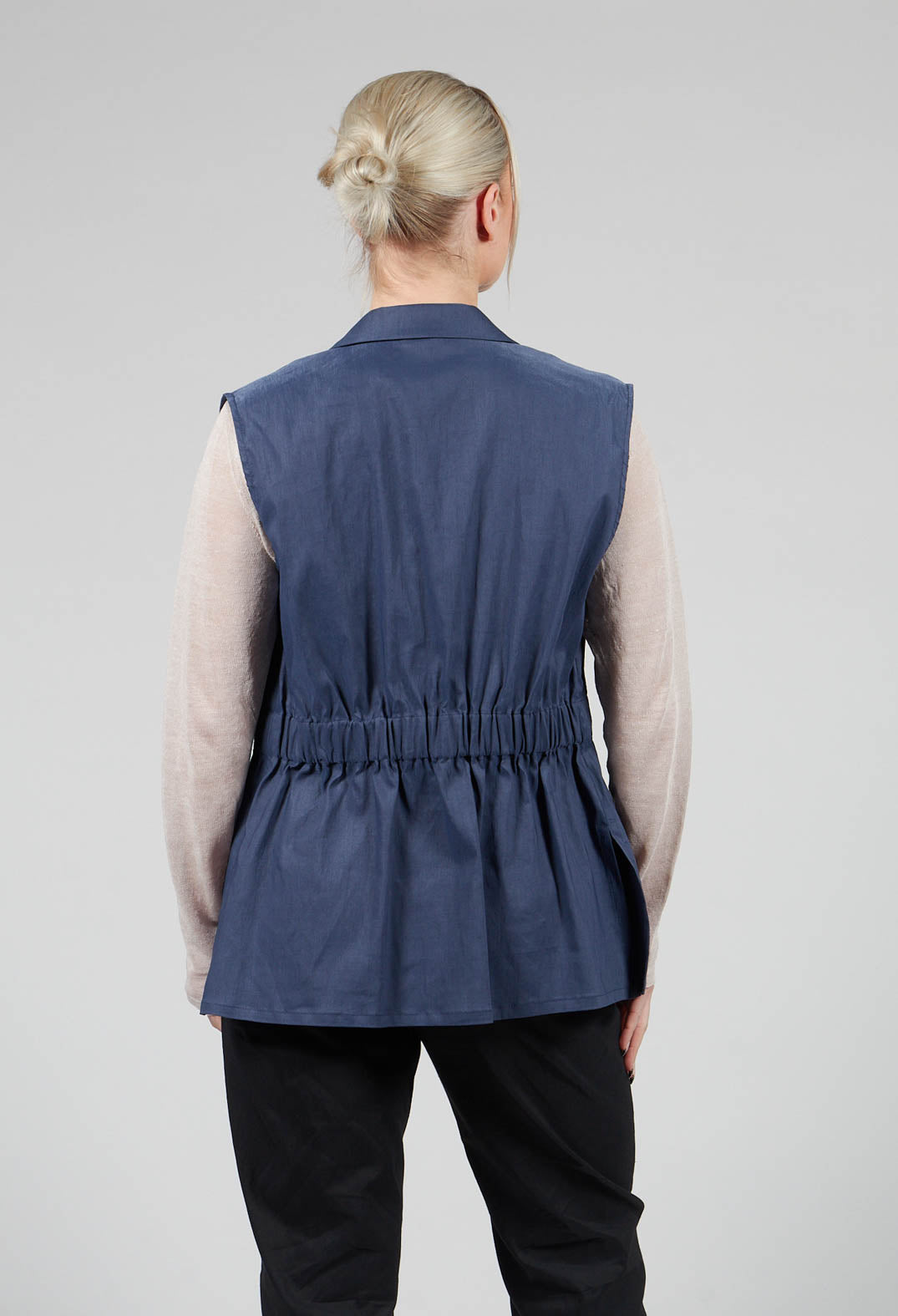 Longline Waistcoat in Midnight Blue