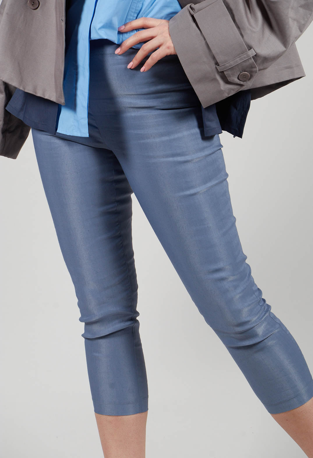 Straight Leggings in Steel Blue