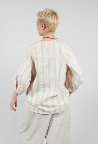 Bohemian Blouse in Grey Stripe