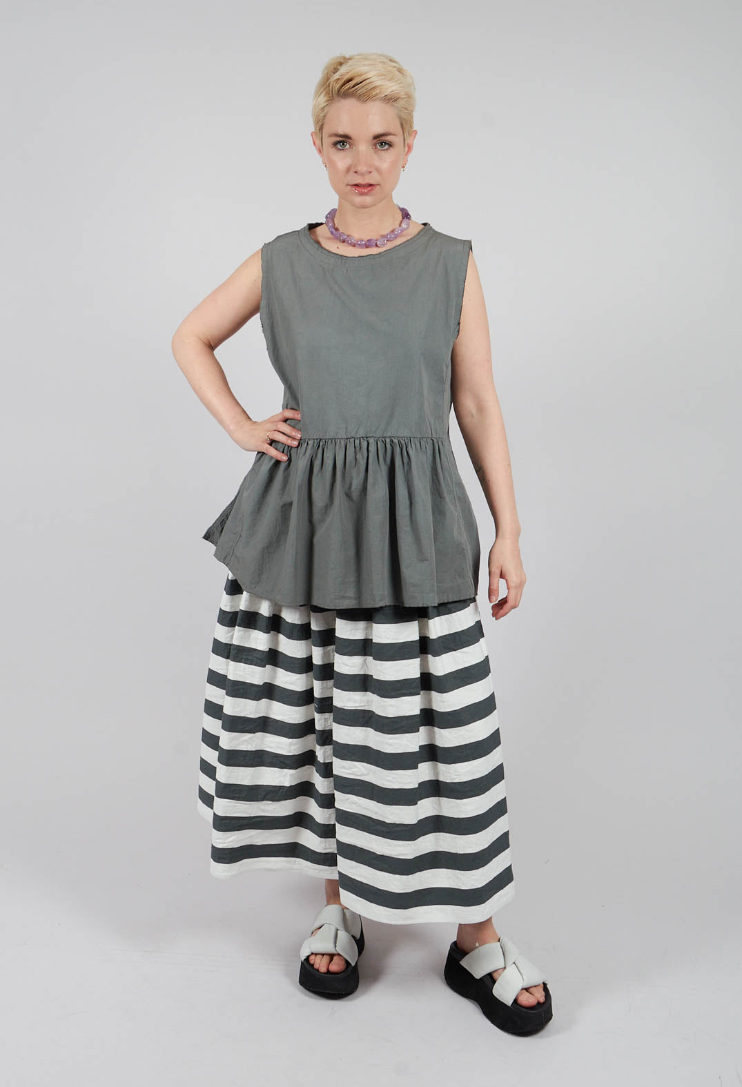 Tunic Blouse in Asfalto