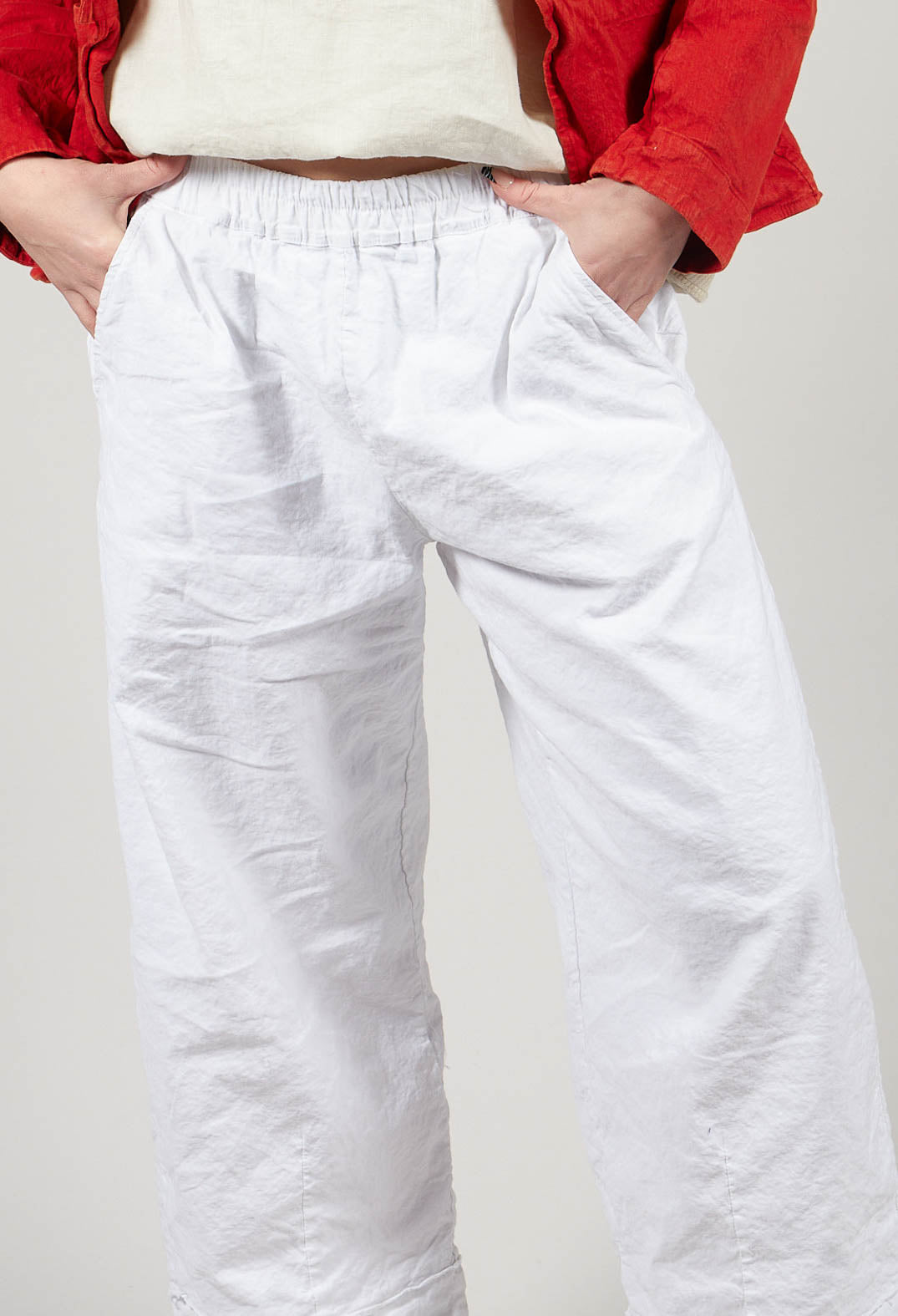Banded Pants in White