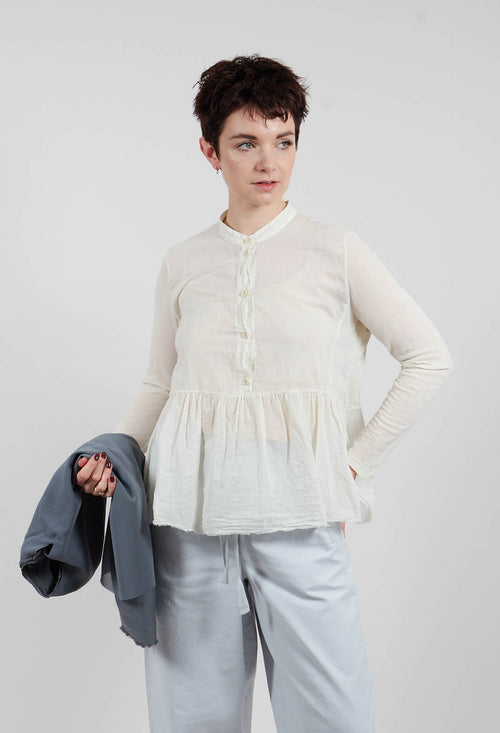 Bracelet Sleeve Blouse in Chalk