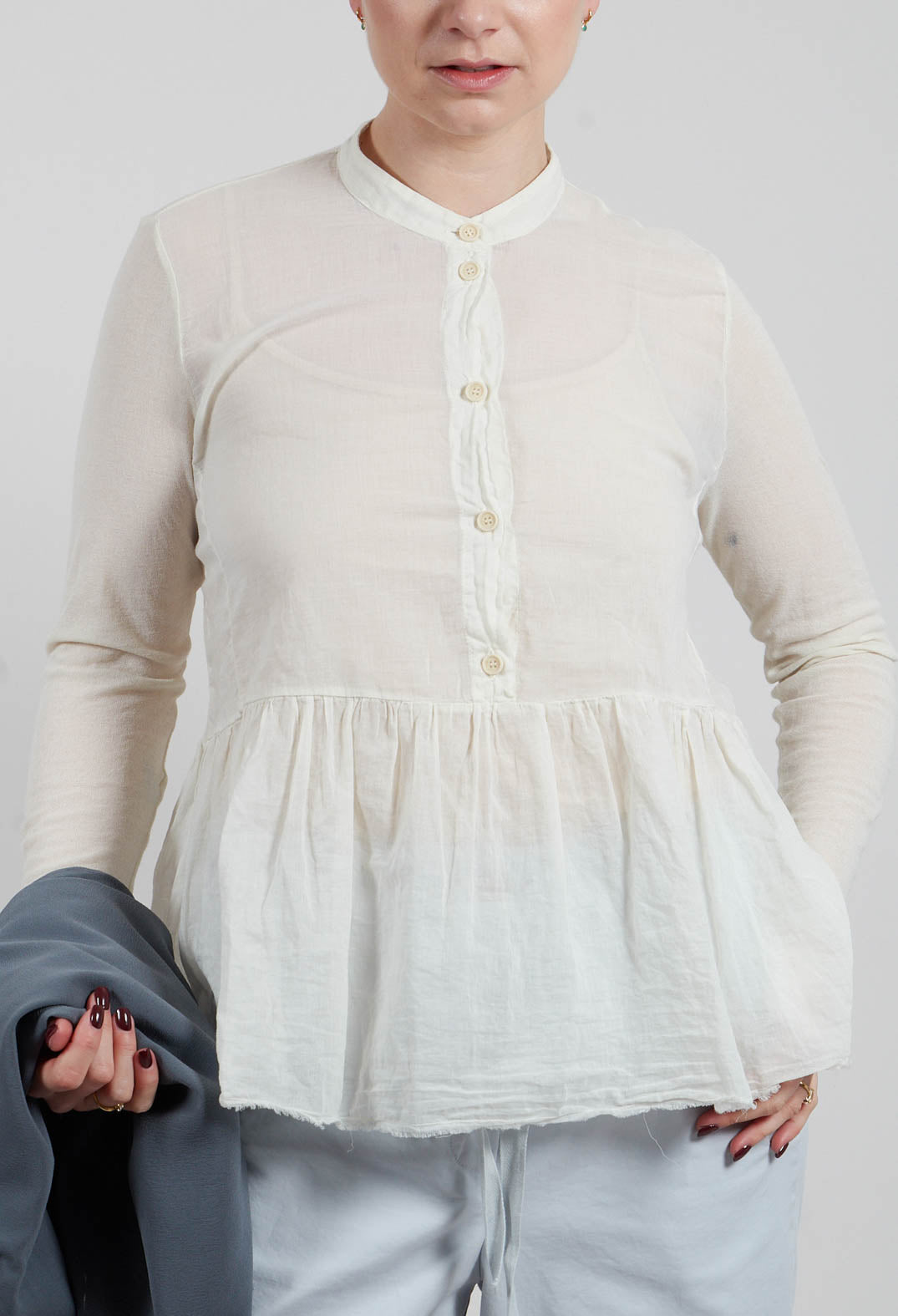 Bracelet Sleeve Blouse in Chalk