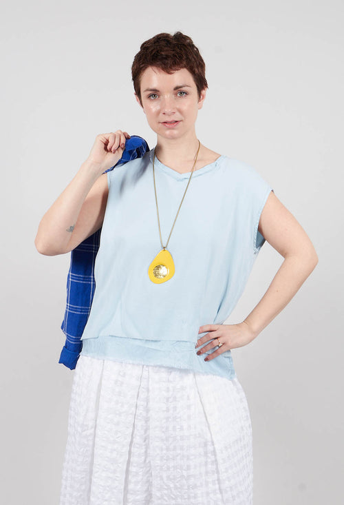 Silk Vest Top in Cielo