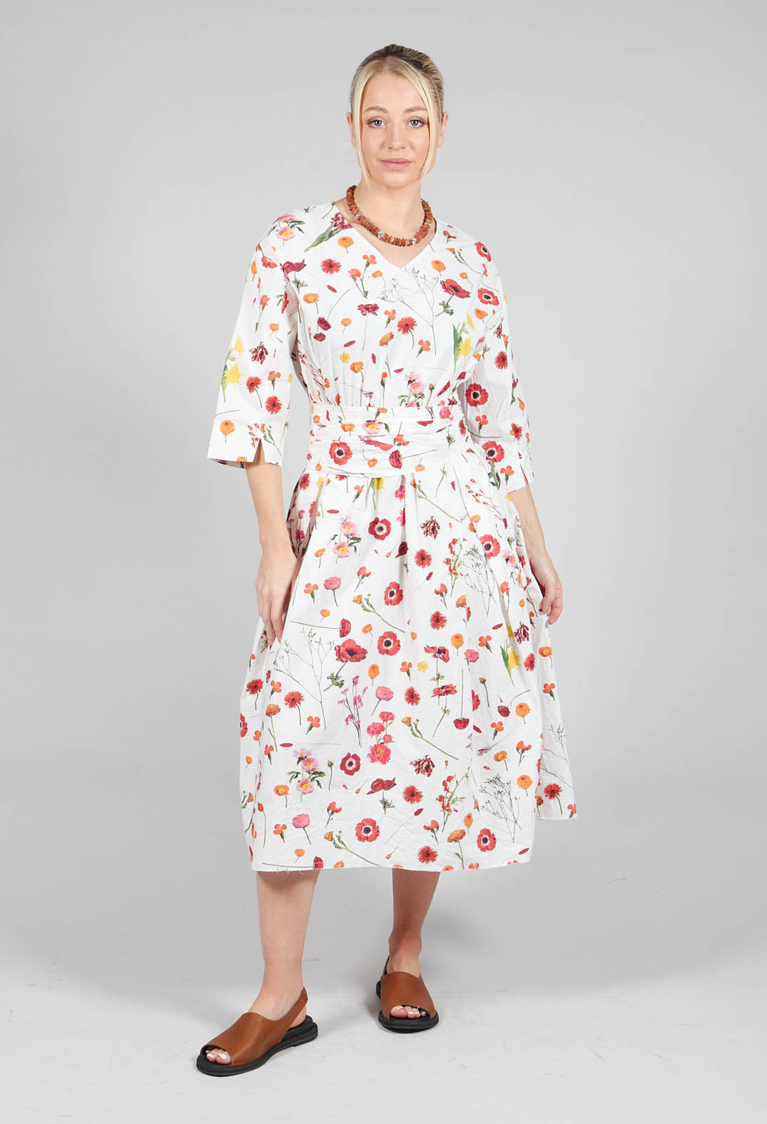 Roele Dress in Red Flower Print