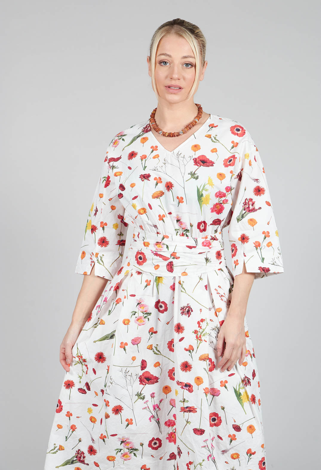 Roele Dress in Red Flower Print