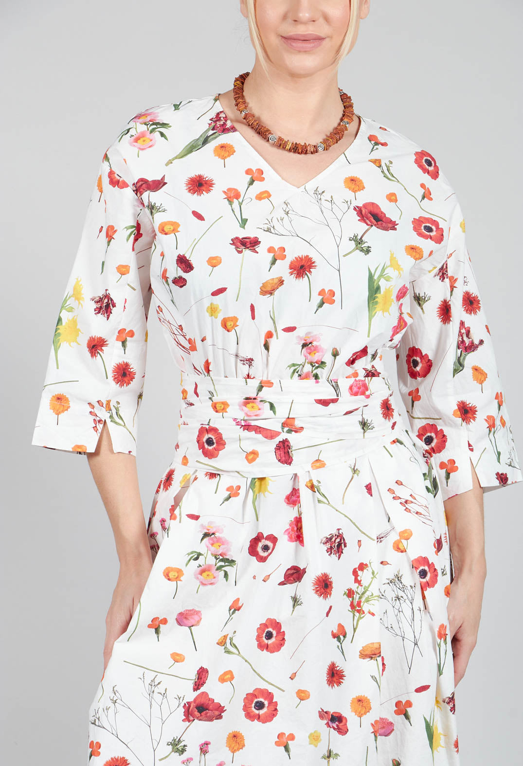 Roele Dress in Red Flower Print