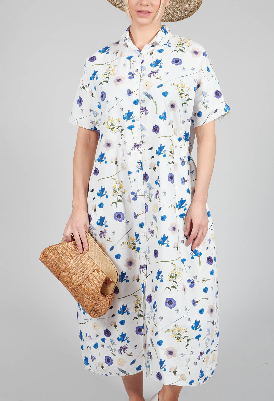 Reana Dress in Blue Flower Print