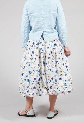 Jamila Skirt in Blue Flower Print