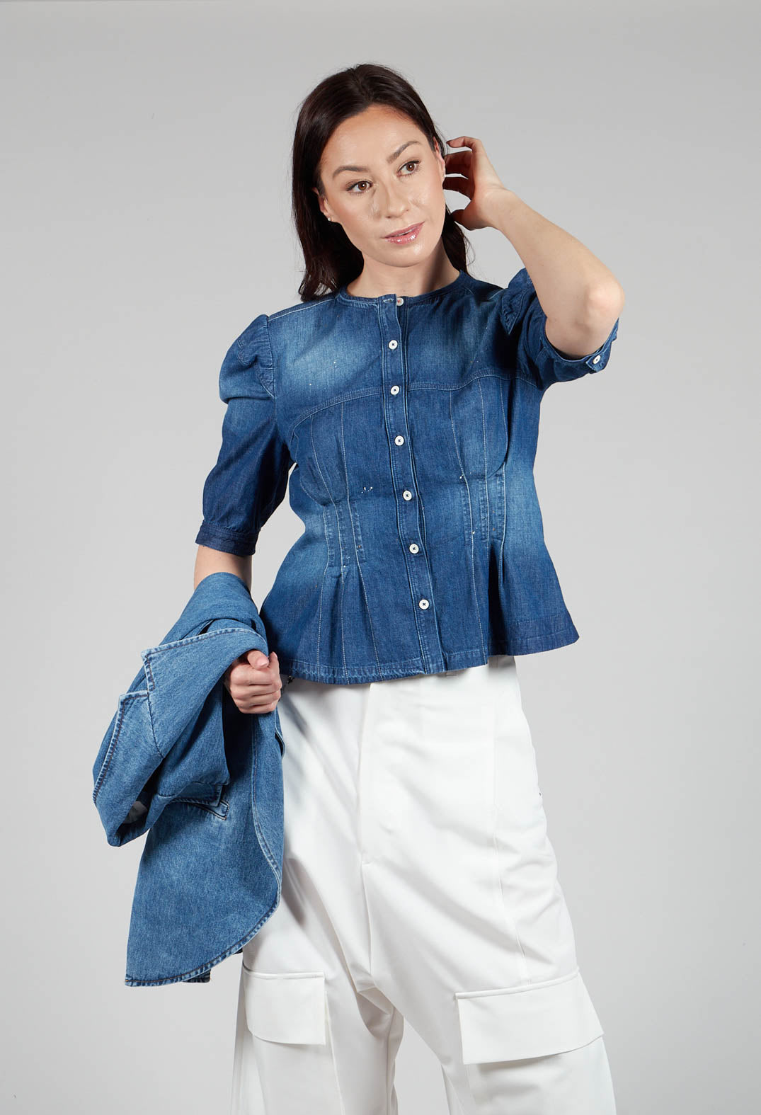 Nicety Top in Denim Blue