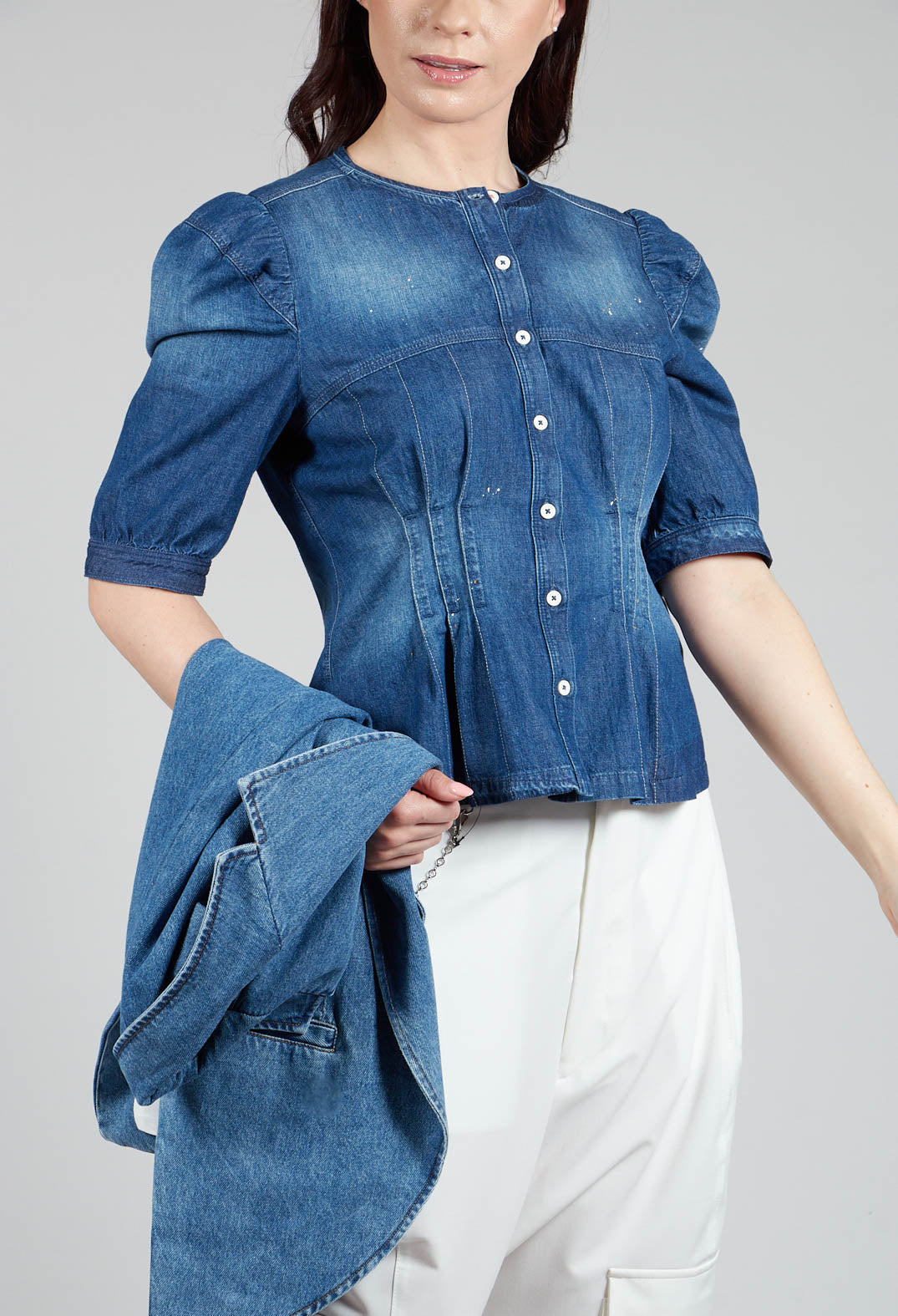 Nicety Top in Denim Blue