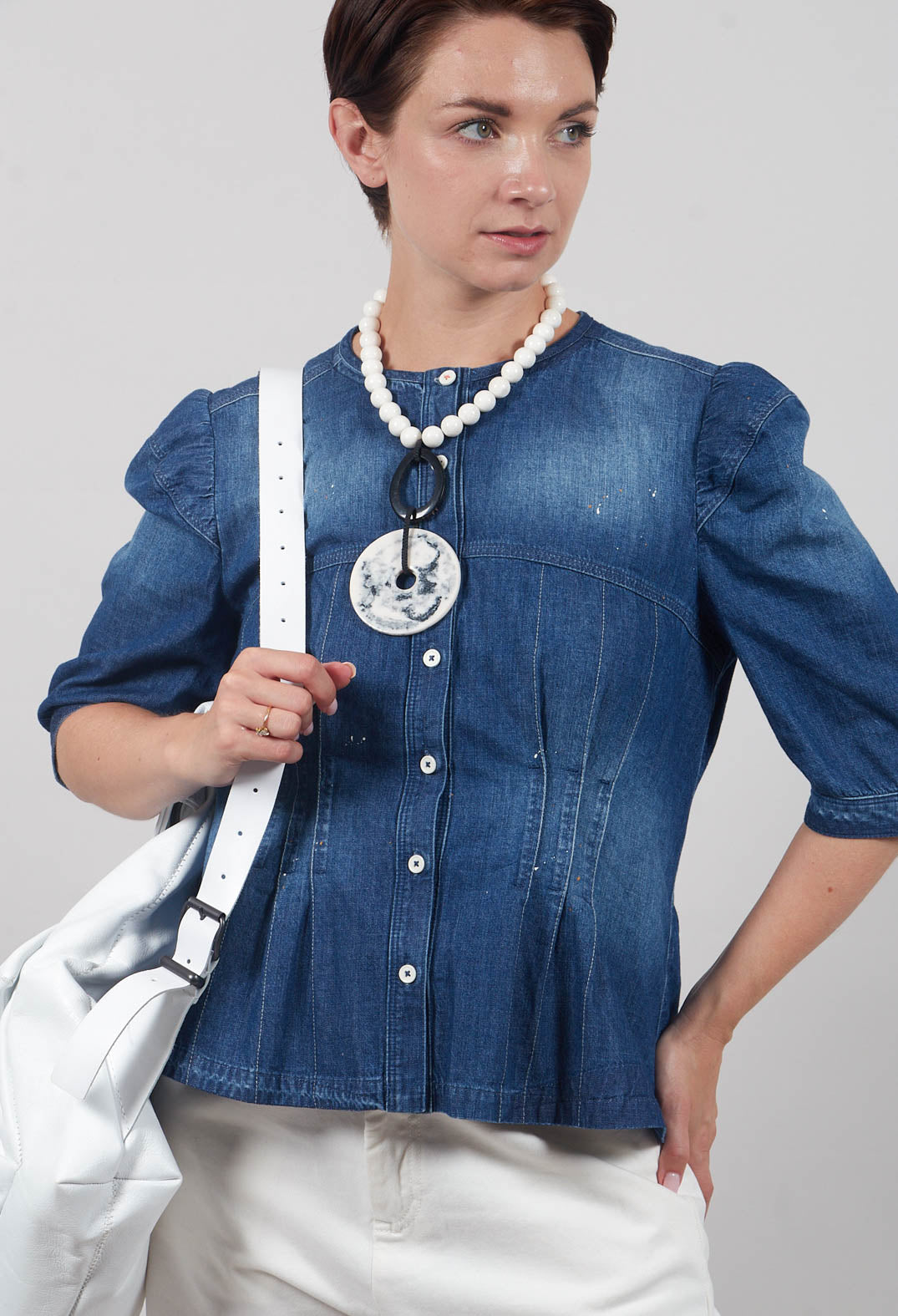 Nicety Top in Denim Blue